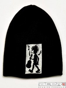 Beanie with music embroidery