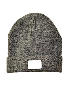 beanie with woven label