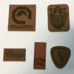 Brown leather labels