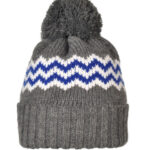 Zig zag pompom beanie